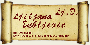 Ljiljana Dubljević vizit kartica